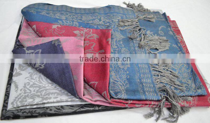 The stylish large 100%rayon soft designer jacquard floral hot shawl