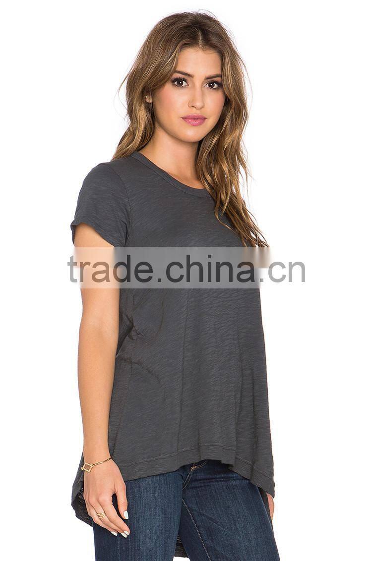 Quality round neck t shirt wholesale plain grey t shirt designing online
