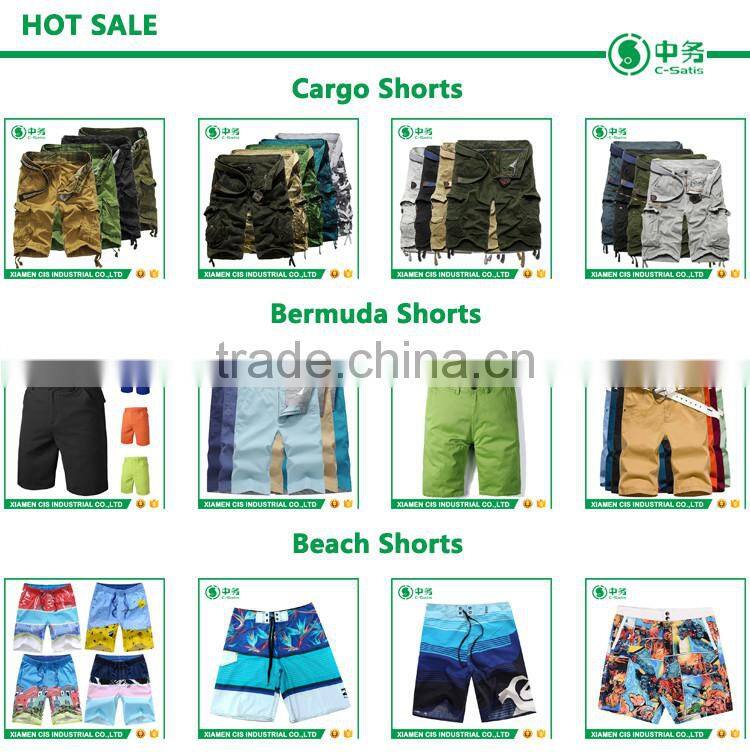 New Style European Fashion Summer 100% Cotton Baggy Camo Cargo Shorts for Men