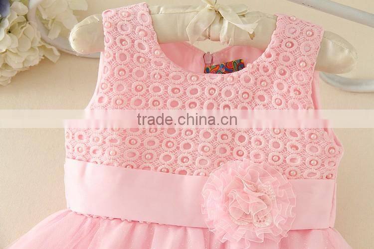Best selling India and Pakistan Clothing child Pink Flower wedding dress vintage sweet girl party dresses