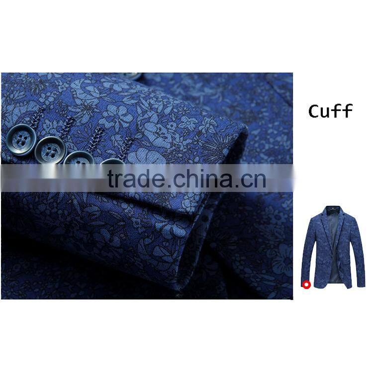 Wholesale Fashion Men'S Printed Suit Polyester Jacket Blzer Made In China