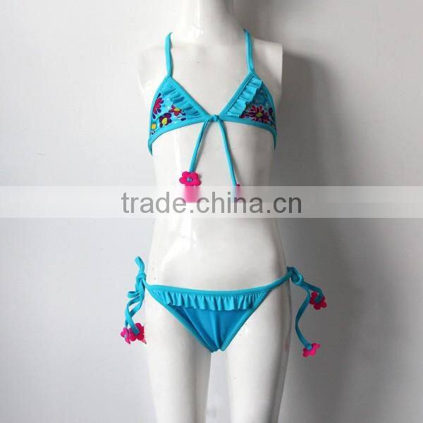 cute flowers girls swimwear