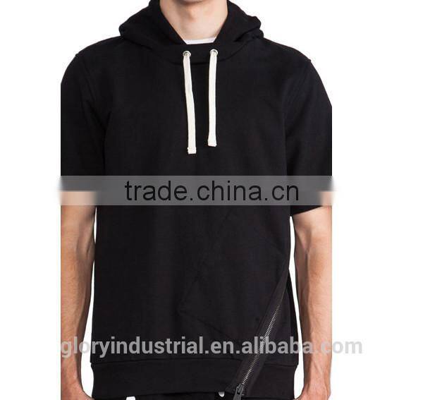 wholesale blank pullover half sleeve hoodies