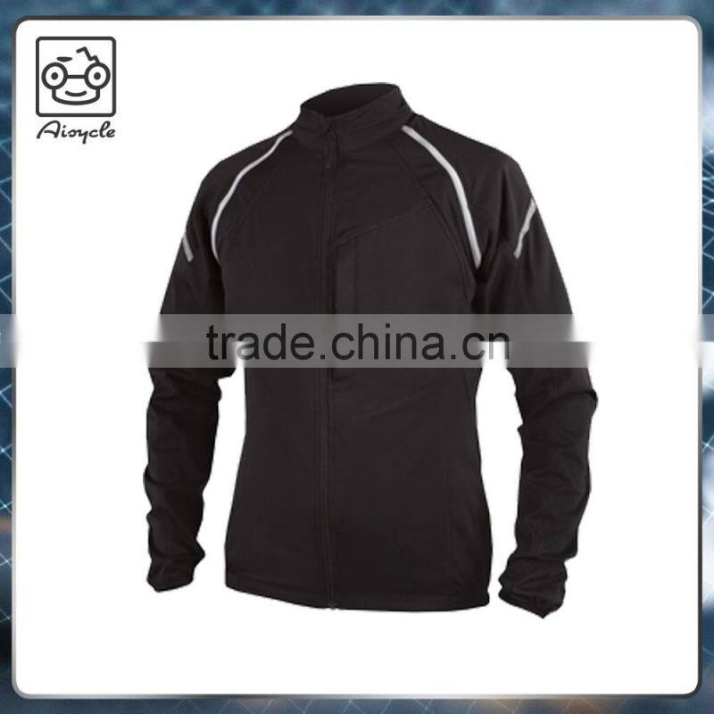 Detachable sleeves reflective trims waterproof softshell cycling jacket for man