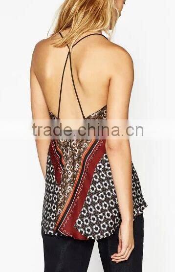 Runwaylover EY2287B Summer Ladies Fashion Sleeveless Printed Vests