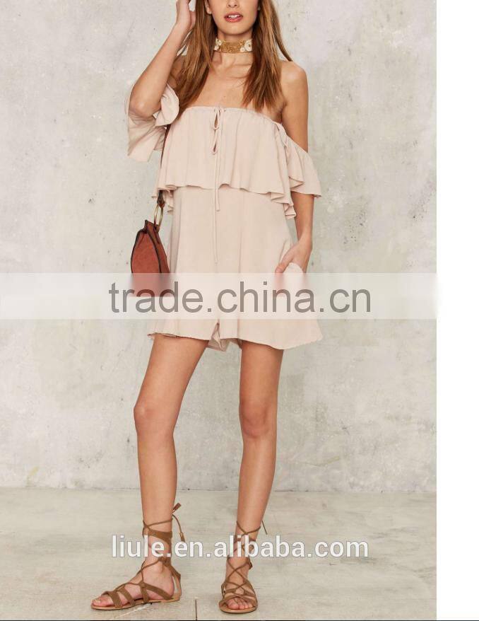 New design Off-the-Shoulder Sexy Women Romper short sleeves jumpsuite