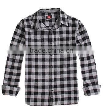new men's long sleeve checked flannel casual shirt