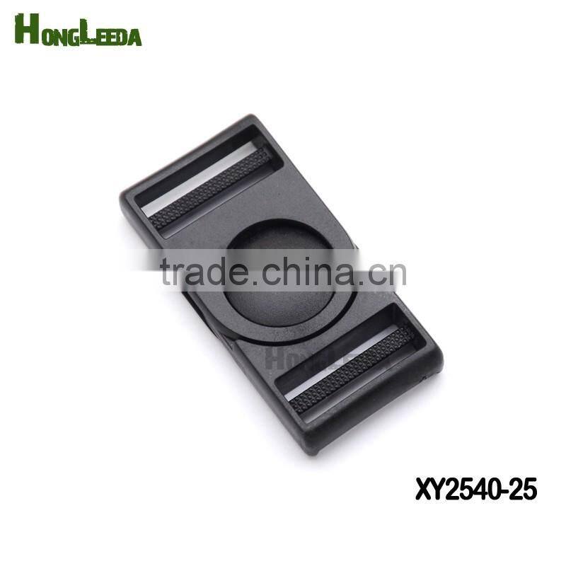 XY2540-25mm 1inch black POM plastic buckle pressing-shaking buckle for webbing straps