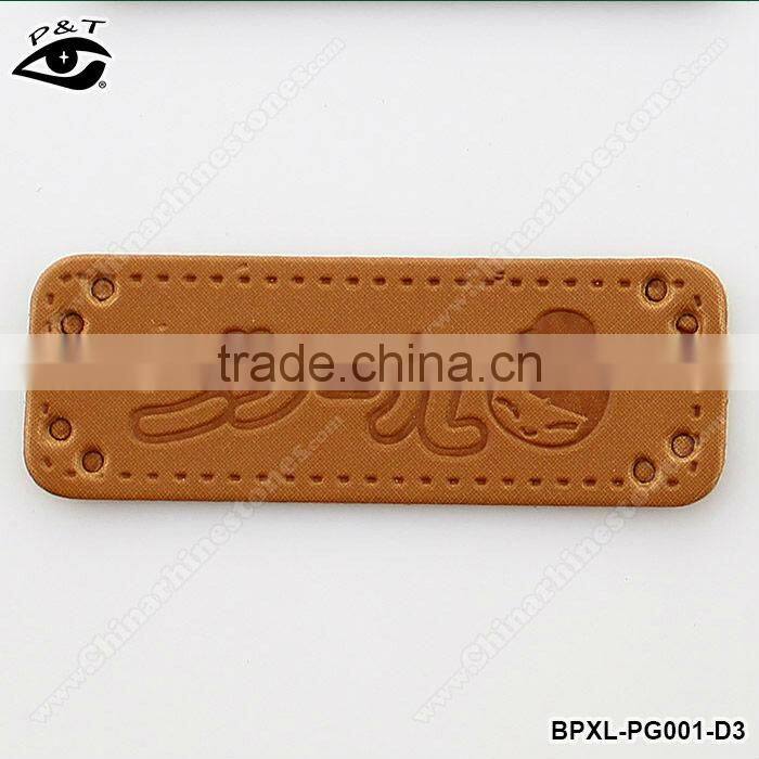 PU leather labels for handmade purse bags jeans pu patch labels