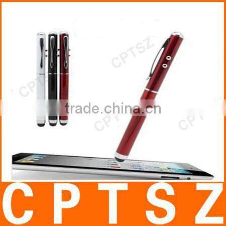 Multifuntional 3 in 1 capacitive touch pen for smartphone,tablet pc with led light,laser point