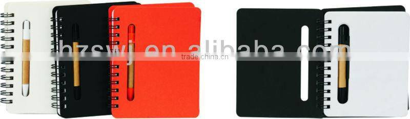 250grams colorfull paper cover spiral winding pocket notebook 70grams 65sheets 9.5*12cm with cutout paper pen