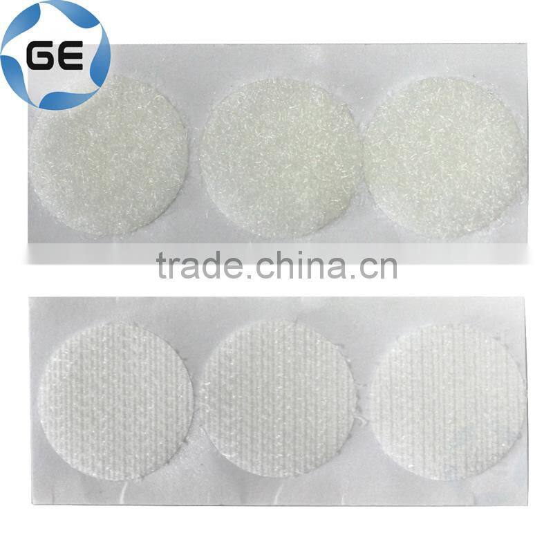 Self Adhesive Nylon Hook and Loop Dots with Anti-sticking Paper Customized Round Sticky Hook Loop Dot with Back Hot Melt Glue
