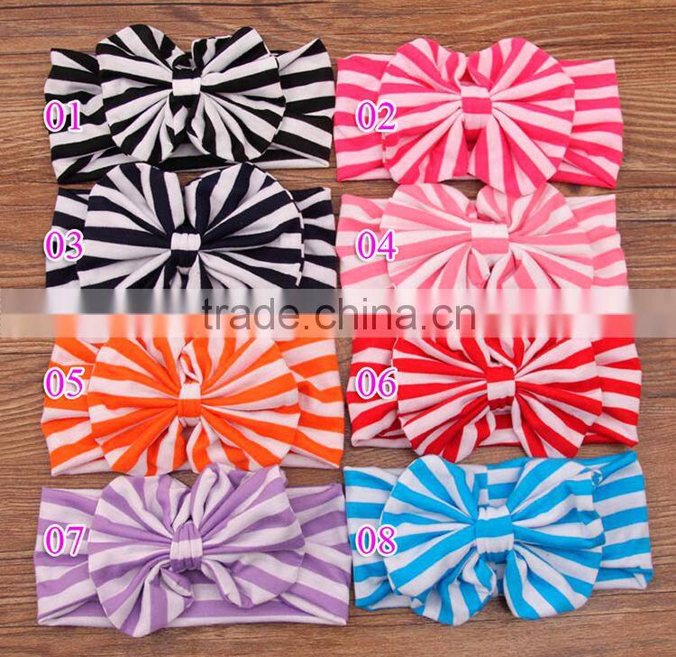 Wholesale top knot turban hair accessories , stripe baby girl headband M5062411