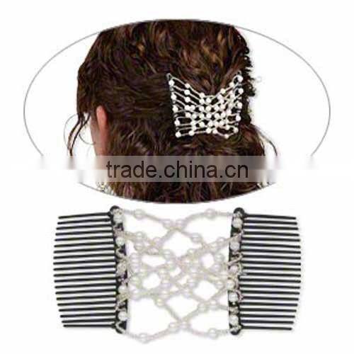 2015 hot selling XP-CM-1005 butterfly Elastic beaded Magic Hair Comb Korean Style Costume Twins Hair Comb Sets Wholesale