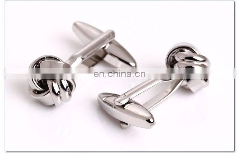 make high end polished metal knot button bulk cufflinks
