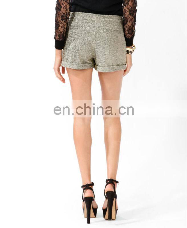 Cuffed Metallic Shorts CSS0017