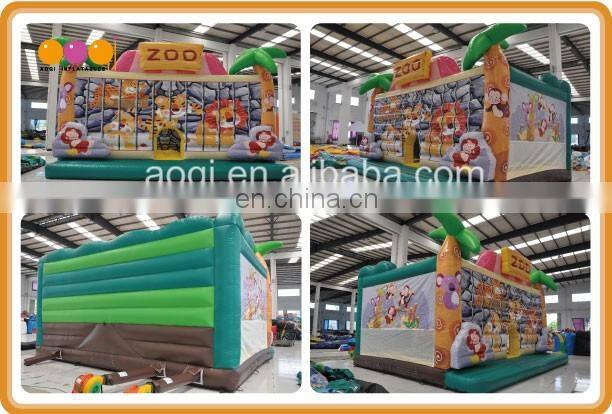 Jungle fun bouncer high quality inflatable bouncer jumping house for kid small bouncy playhouse