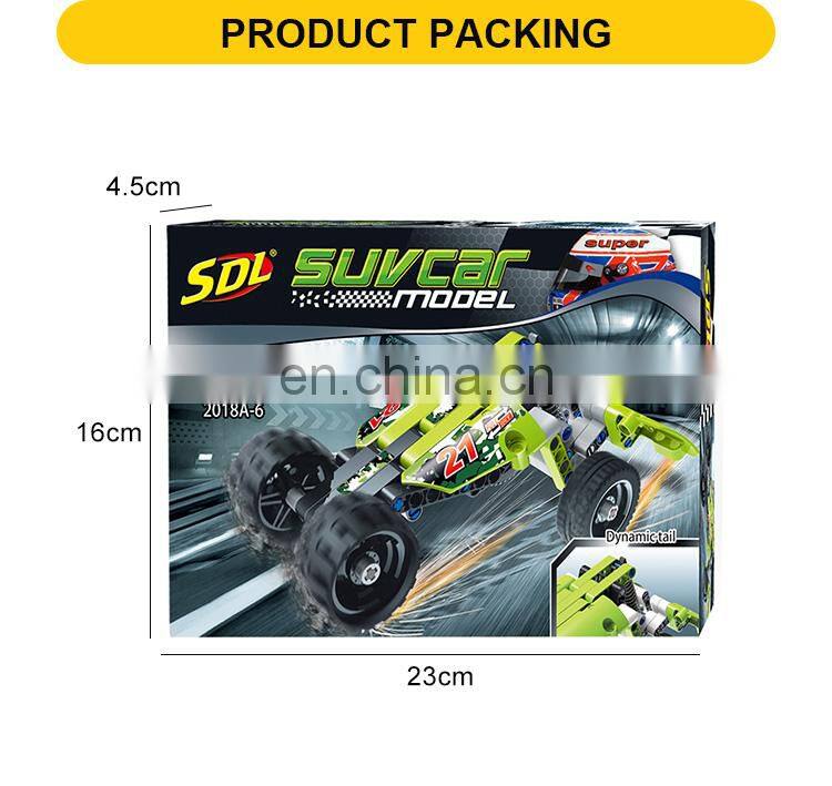 Green color racing model bricks construct toy Building bricks