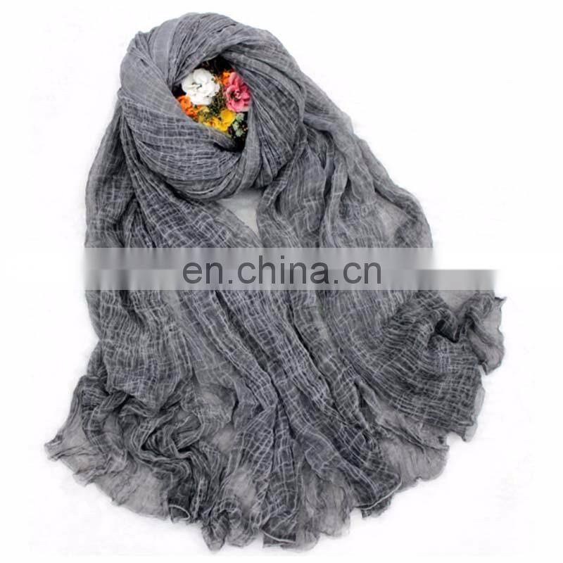 wholesale newest pleated breathable solid color hijab scarf shawl