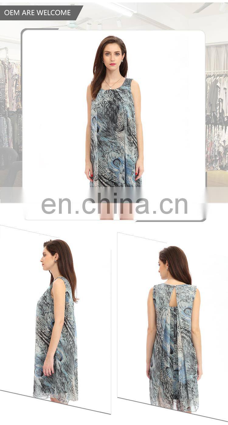 Summer Fashion High Quality Modern Polyester Women Dresses With Print