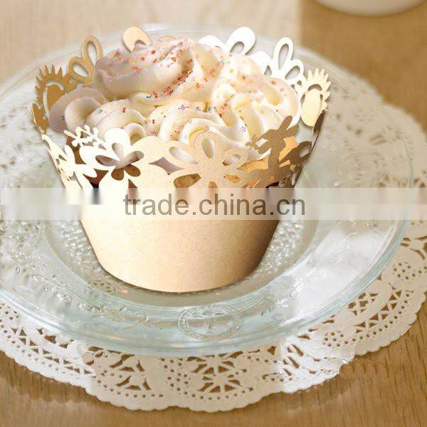 new hot elegant laser cut wedding decoration party paper cupcake wrapper,paper cup