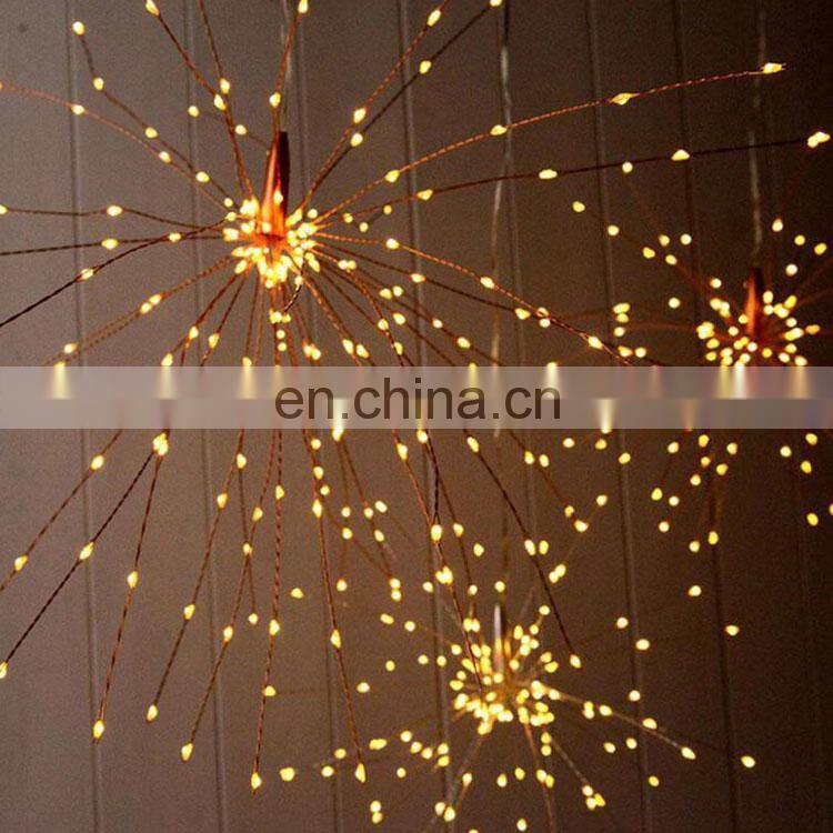 2019 remote control 8 Modes Dimmable Battery Operated Hanging Starburst LED Bouquet Shape string Lights