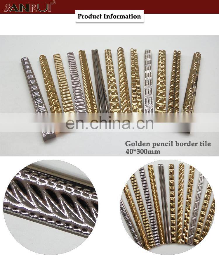 Libya tile price 40 x 300mm golden pencil border tile