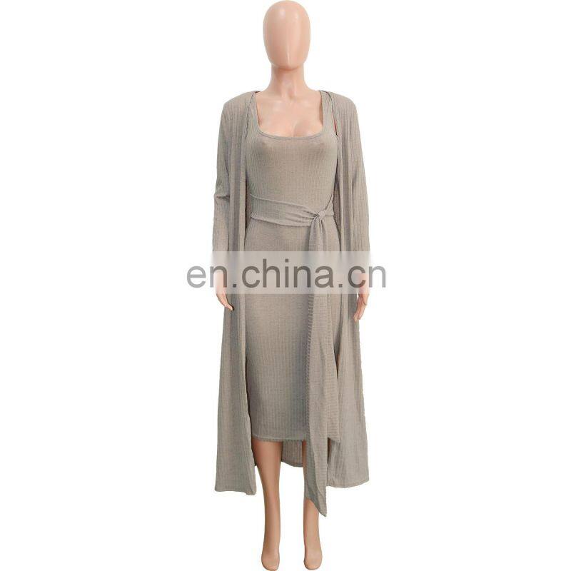 Cross-border fashion sexy suit 2021 new pit strip long-sleeved trendy cloak suspender skirt two-piece suit