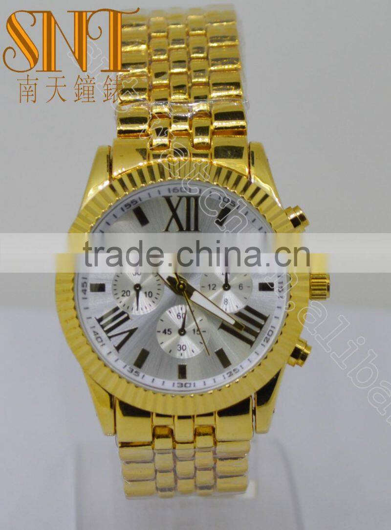 SNT 93119 Gold Alloy Case, Gold StainlessSteel Watch