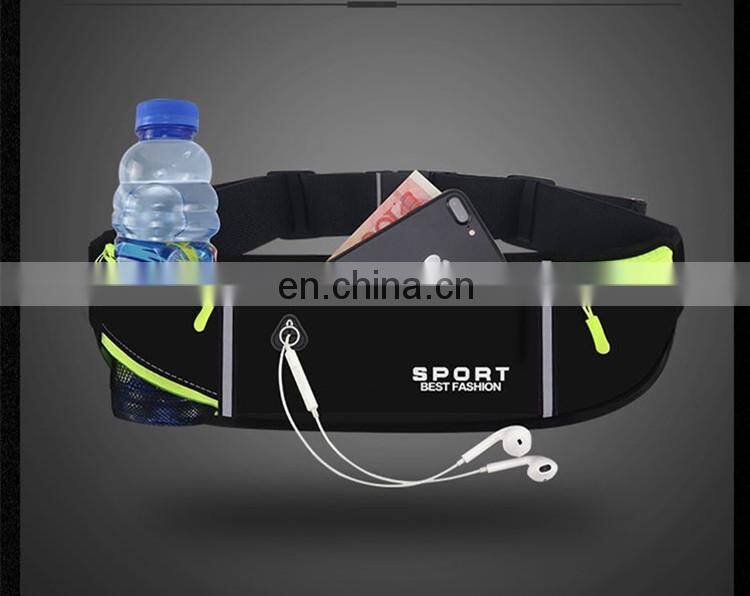 Wholesale Outdoor Waterproof Nylon Thin Waist Bag Belt Unisex with Water Bottle Holder