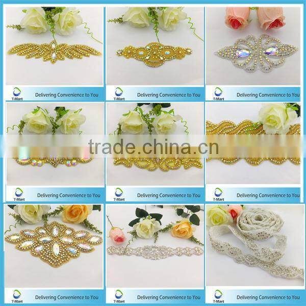 2014 hot sale rhinestone applique for wedding dress