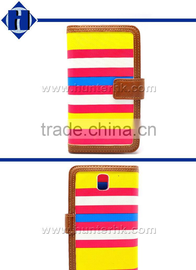 Newest Multicolored For Samsung Note3 Wallet Case