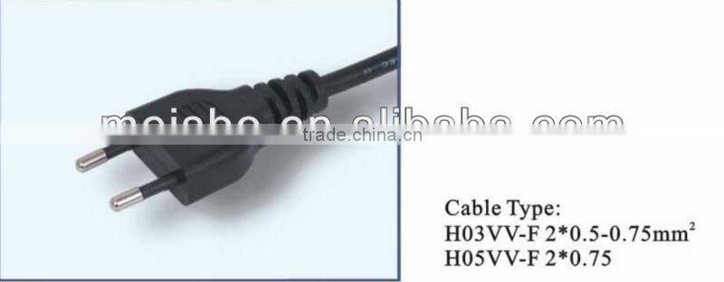 2 Pins Euro 10A 250V universal travel ac power plug adapter