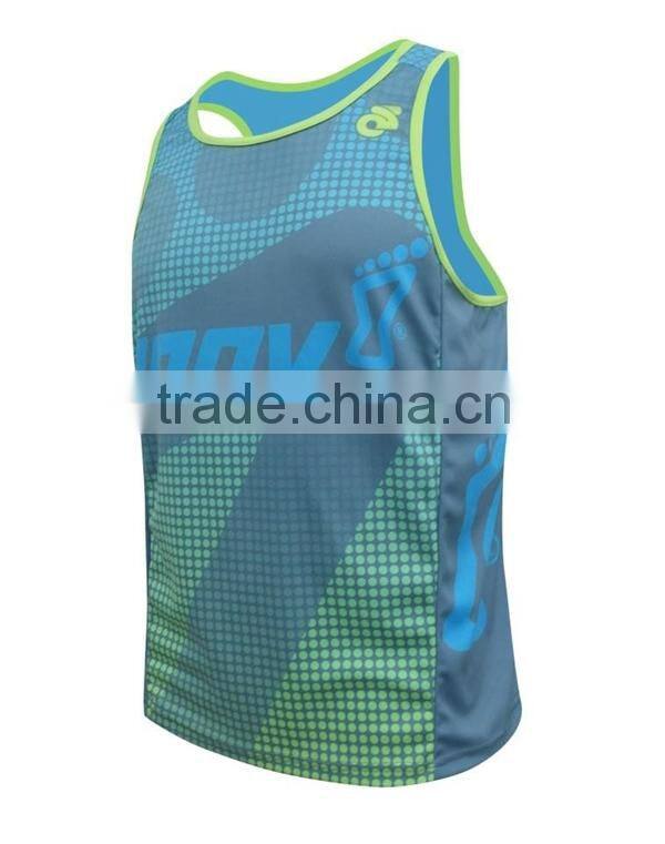promotional custom sublimation running singlet, custom t-back singlet