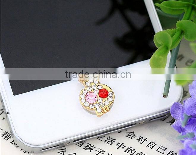Fashion Rhinestone Flower for iphone 5 home button sticker