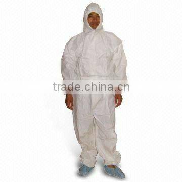 SMS Disposable coverall Protective safety overall with hood and hood zipper in front