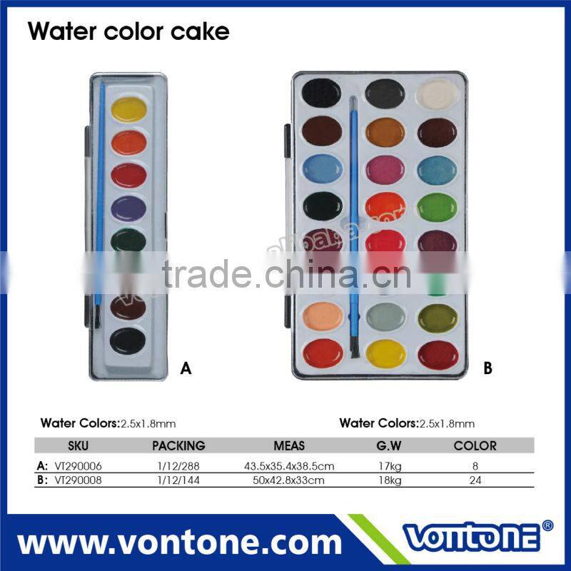 water colour cake with lots of colour