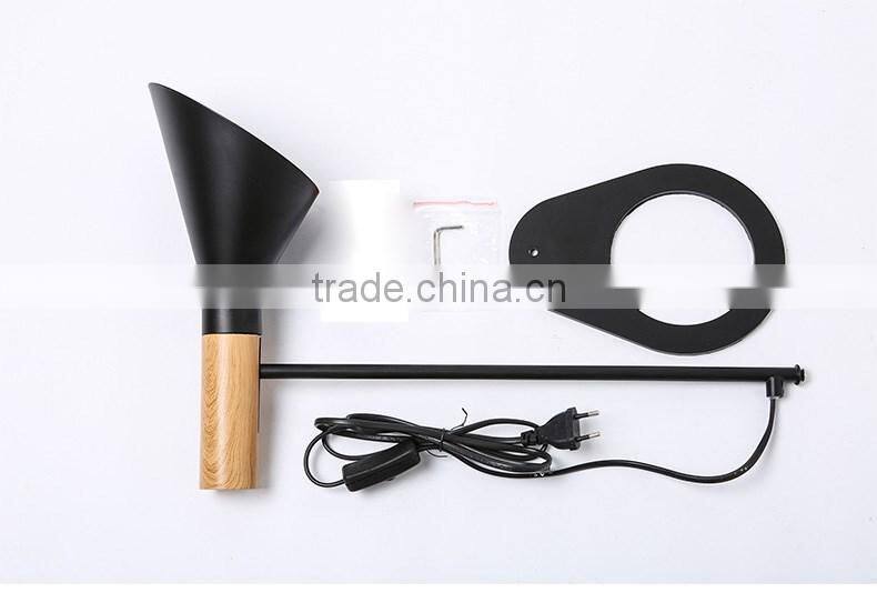 wooden+steel E27*1 table lamp, bedroom /study small desk light ,