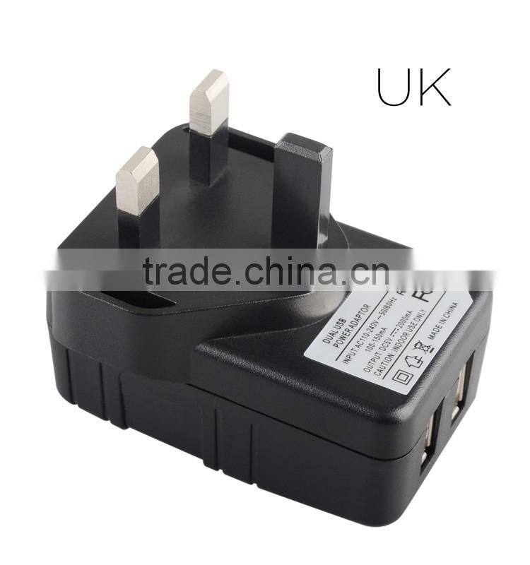 SAA Approved 5V 2A 2 Port Wall Adapter for AU Standards