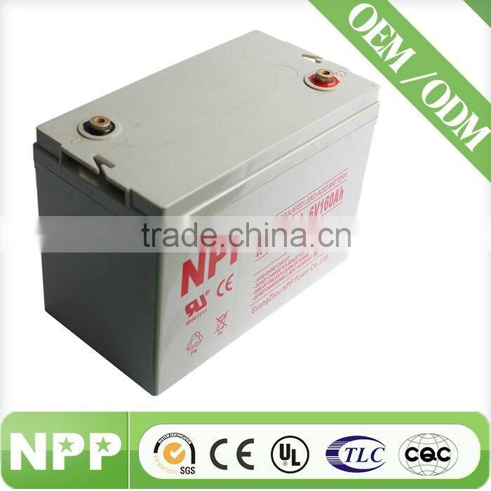 6V 160ah motor battery/AGM lead acid battery/deep cycle battery for ups