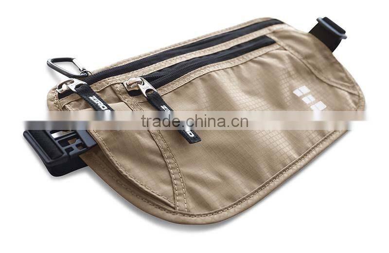 Factory Waterproof Nylon Travel Money Belt RFID Blocking Wallet & Phone Pocket