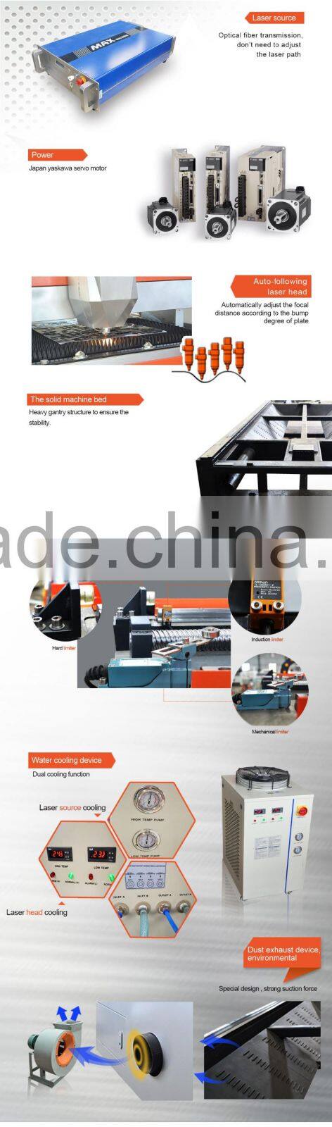 China supplier Metal fiber 500W 1000watt 3KW laser