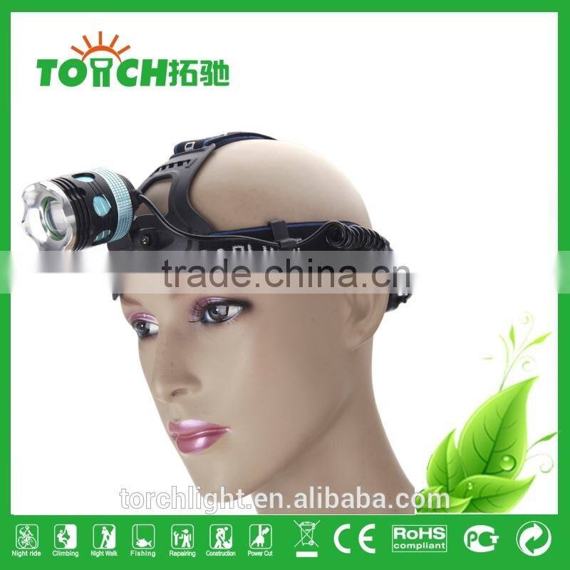 Emergency LED Lamp CRE E XM-L T6 LED Focus Headlight Headlamp 2000LM Zoomable Adjustable Light for Camping Hiking + Car Charger