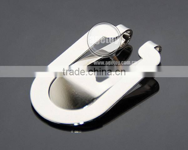 Customized Brand Name High Polished Stainless Steel Metal Laser Engraved Money Clip