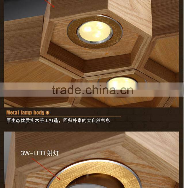 New Design honeycomb wooden Ceiling Lamp With LED lighting