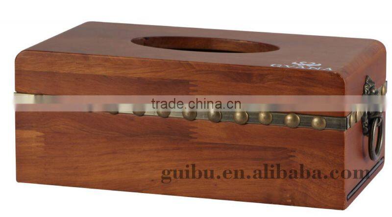 Glass Mosaic shell wood tissue box for decoration