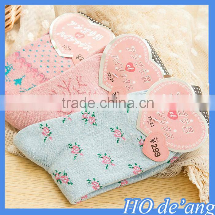 2016 Christmas snowflake deer pattern girl's cartoon tube socks thick warm women nylon socks MHo-168