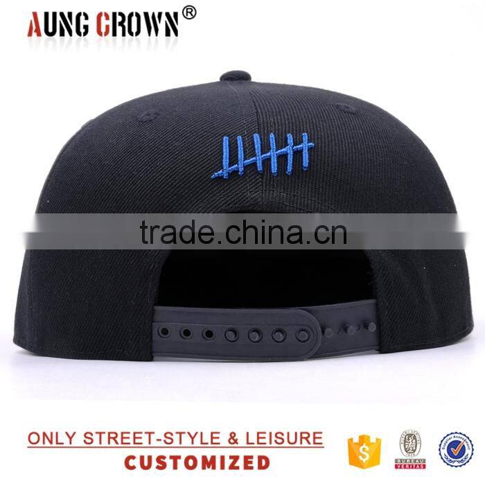 Customized flat brim embroidery designer snap back caps