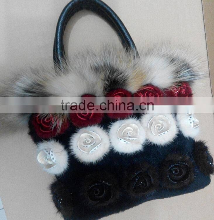 Fashionable Handbag Wholesale Bag Real Fox Fur Handbags For Ladies 2014