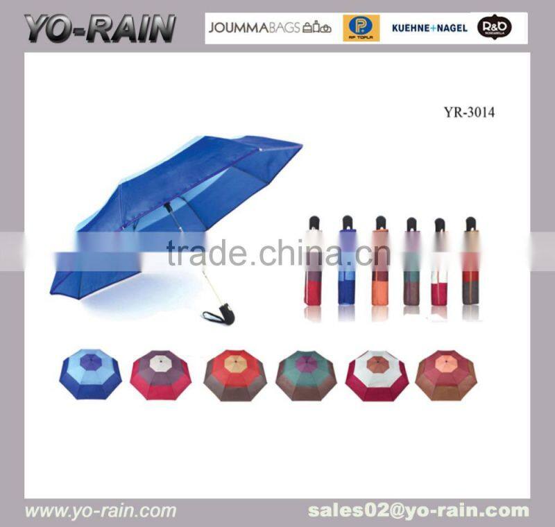 3 folding cheap UV black metal frame check silver umbrella